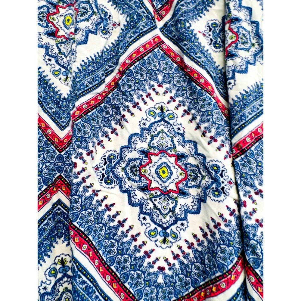 Cato Girls Skirt Kids L 14/16 Blue Medallion Print Handkerchief Hem Boho Flowy